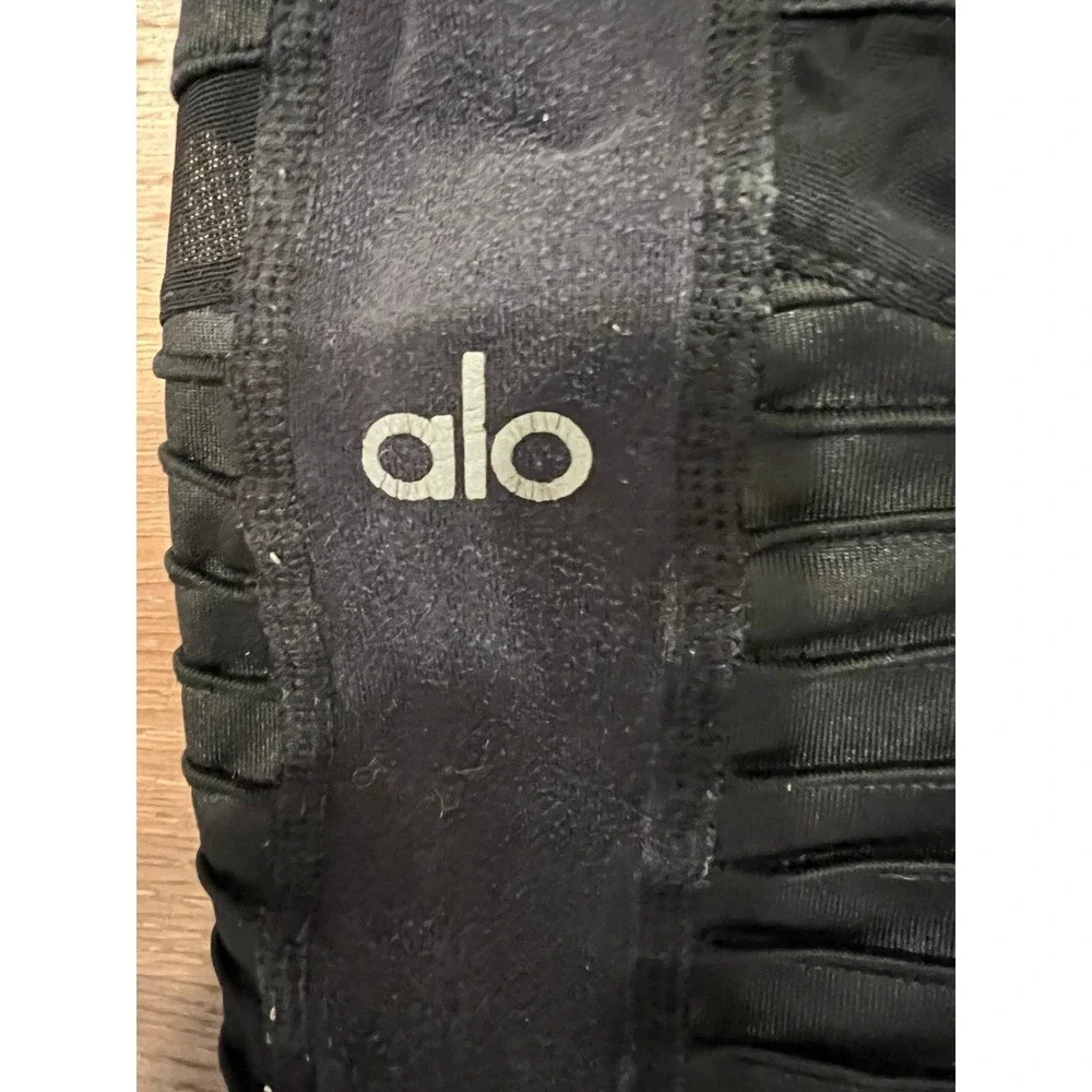 Alo Yoga Black High-Waist Moto Legging, no size tag